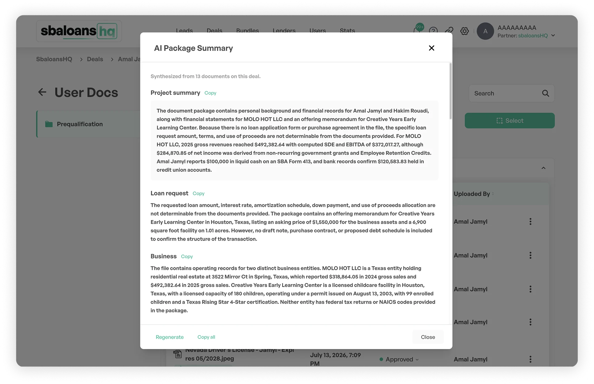Dashboard view 3